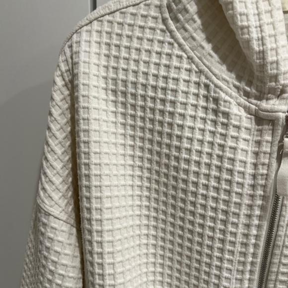 Waffle knit oversized zip hoodie - Picture 2 of 4